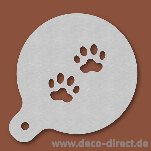 Cappuccino-Schablone Pfoten Edelstahl