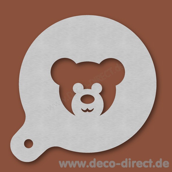 Cappuccino-Schablone Teddy Edelstahl