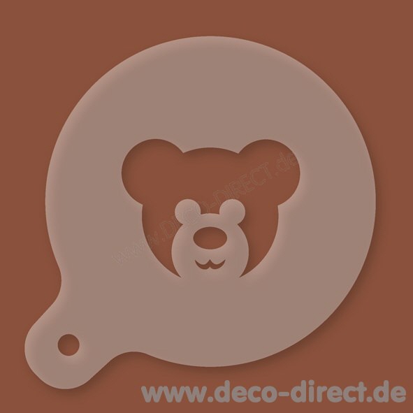 Cappuccino-Schablone Teddy Kunststoff