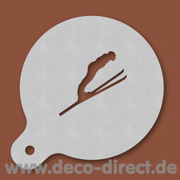 Cappuccino-Schablone Skiflieger Edelstahl