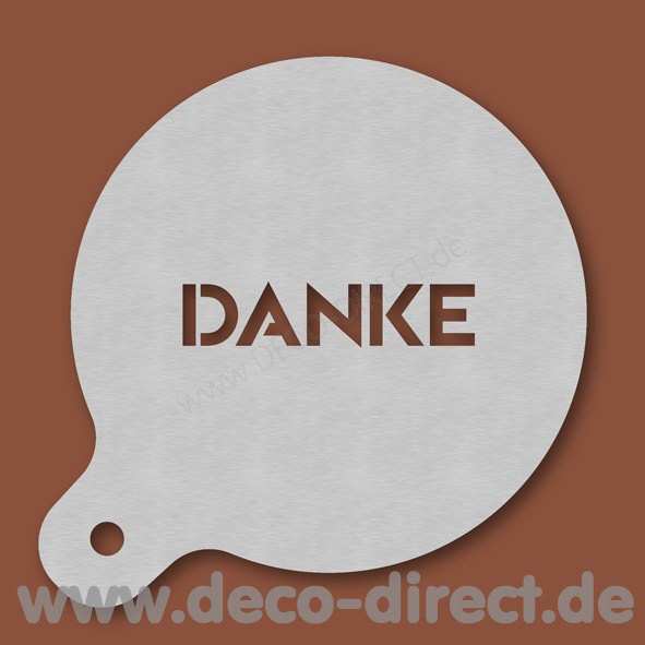 Cappuccino-Schablone Danke Edelstahl