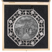 Städtemedaille "Schwanheim um 1800" in Ornamentrahmen