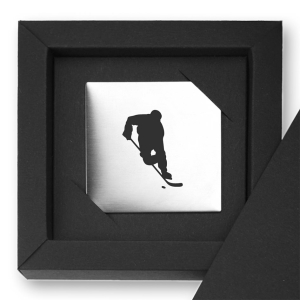 Edelstahl-Magnet "Eishockeyspieler"
