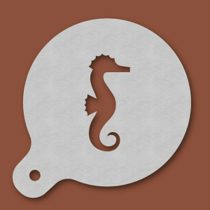 Cappuccino-Schablone Seepferdchen