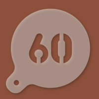 Cappuccino-Schablone Zahl 60
