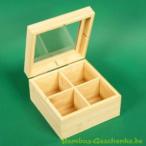 Bambus-Teebox mit 4er-Aufteilung