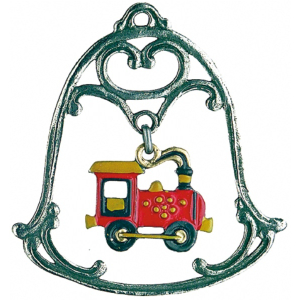Zinn-Glocke mit Lokomotive