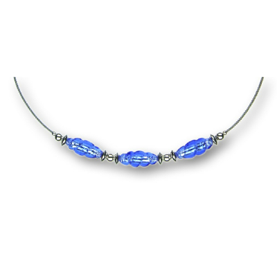 Modula® Collier -5107- dunkelblau (3 Glasspindeln), L: 40 cm