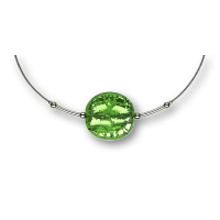 Modula® Collier -5109- grün (Glasperle flach groß), L: 50 cm