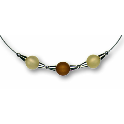 Modula® Collier -5111- beige-hellbraun (3 Polarisperlen matt), L: 42 cm