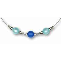 Modula® Collier -5111- hellblau-blau (3 Polarisperlen matt), L: 40 cm