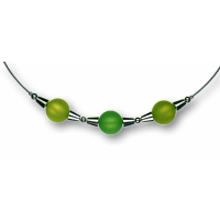 Modula® Collier -5111- kiwi-hellgrün (3 Polarisperlen matt), L: 40 cm