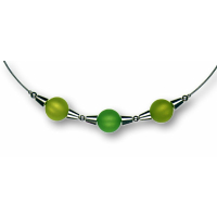 Modula® Collier -5111- kiwi-hellgrün (3 Polarisperlen matt), L: 42 cm